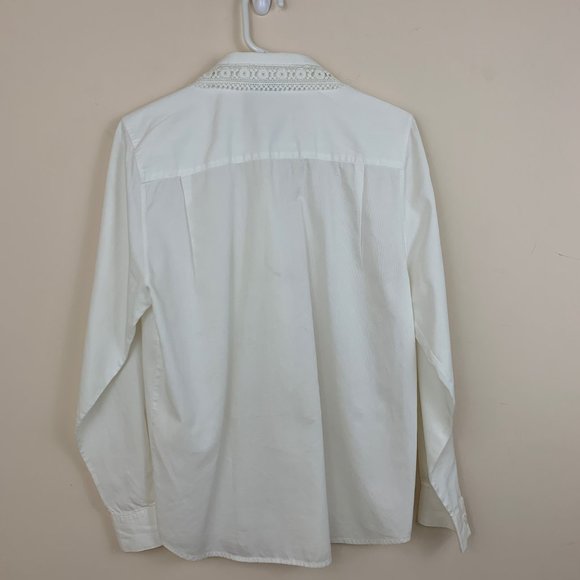 Pupa Italian White Cotton Lace Detail Button Down - Picture 4 of 7